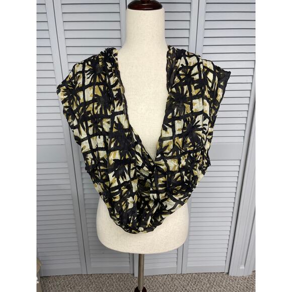 Lightweight Infinity Scarf Black, Yellow, Beige women's one size - Picture 1 of 4